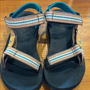 Brown and Teal TEVA Sandals
